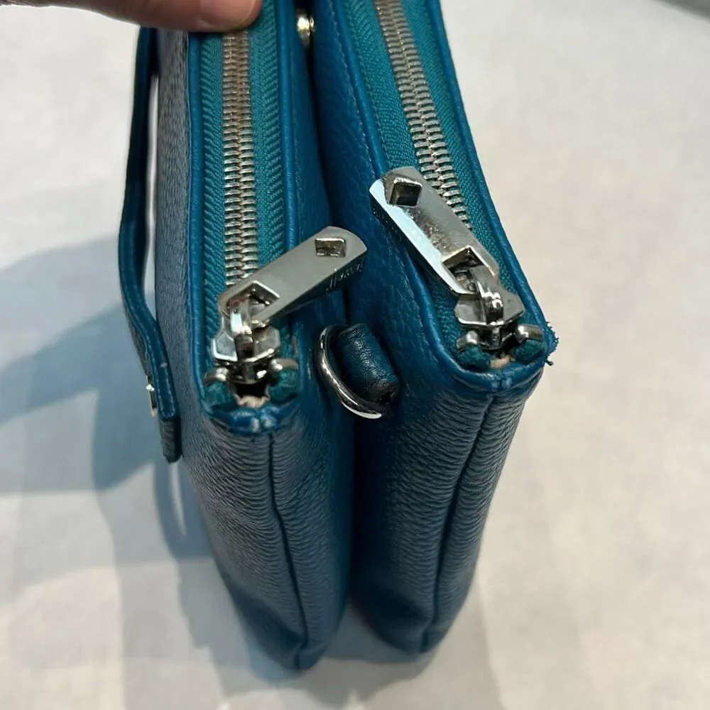 thirty-one Jewell Street Style Purse Crossbody Teal Turquoise Small Adjustable S